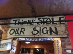Indianola Blue Biscuit Thieves Store Our Sign