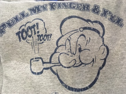 Popeye Chester T shirt Pull my finger and Ill Toot Toot